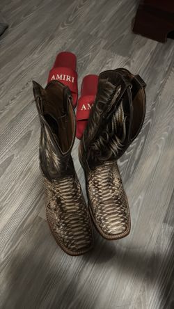 CODY JAMES MEN'S EXOTIC PYTHON WESTERN BOOTS - BROAD SQUARE TOE