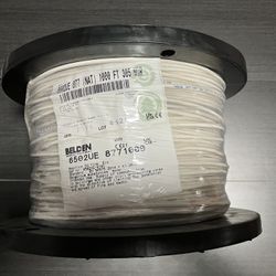 BELDEN 6502UE-877 (1000') 22AWG 4 Conductor Cable White 1000ft Plenum Brand New