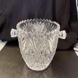 Vintage Glass Ice Bucket With Handles