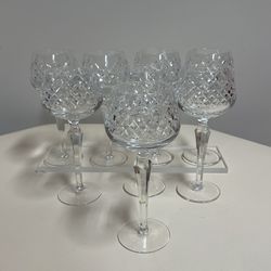 ROYAL BY IMPERIAL CRYSTAL HOCK WINE 8 GLASSES. 8”-HEIGHT GERMANY