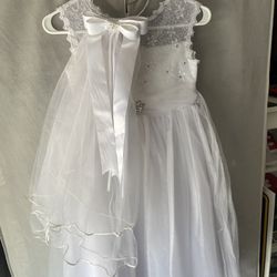 First Communion White Dress 