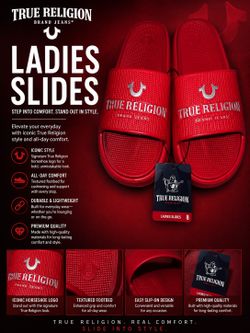 True Religion Ladies Slide Sandals