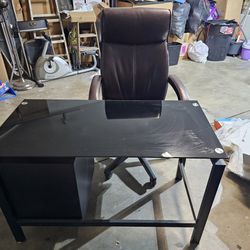 Metal Desk& Leather Rotation Chair 