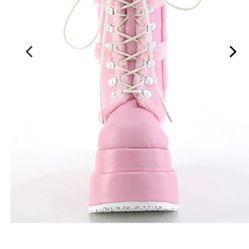 Demonia Boots Size 8 Pink