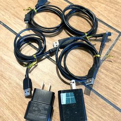 4 Micro USB Cables And 2 Wall Chargers