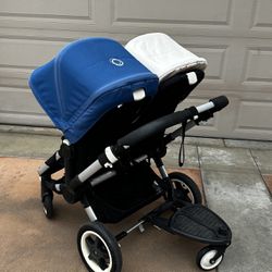 Well Maintained Bugaboo Donkey Double Stroller + Wheeled Board