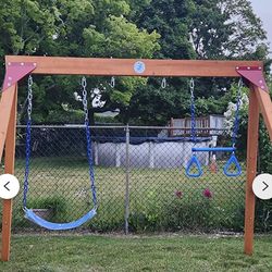 DIY Wooden Swing Set: Backyard Playground with Belt Swings