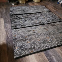 3 Black And Gold Tribal Wood Panel Art Pieces From World  Market!