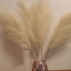 43” Tall Artificial Pampas Feathers 4pack- non Shed, Hypoallergenic, Faux Pampas Grass