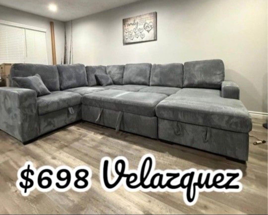 ✅️✅️4-Piece Convertible Sectional
Sleeper Sofa, Chaise Storage, Sofa Storage & USB Port✅️✅️