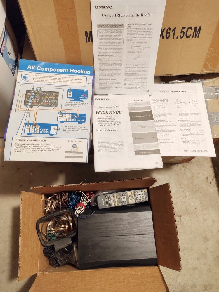 Onkyo 7.1 Surround Sound System Amplifier Speaker Remote Whole Set