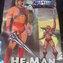 Men’s He Man Padded Muscle Costume Set Size Medium 