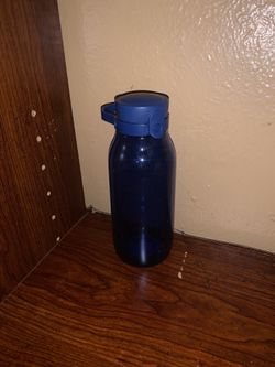 Blue Water Bottle Drinking Sports Gym Class School College
