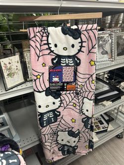 Hello Kitty Pink Skeleton Blanket