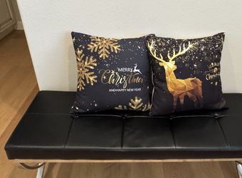 Set of 2 Christmas Pillows for home decor black and tan