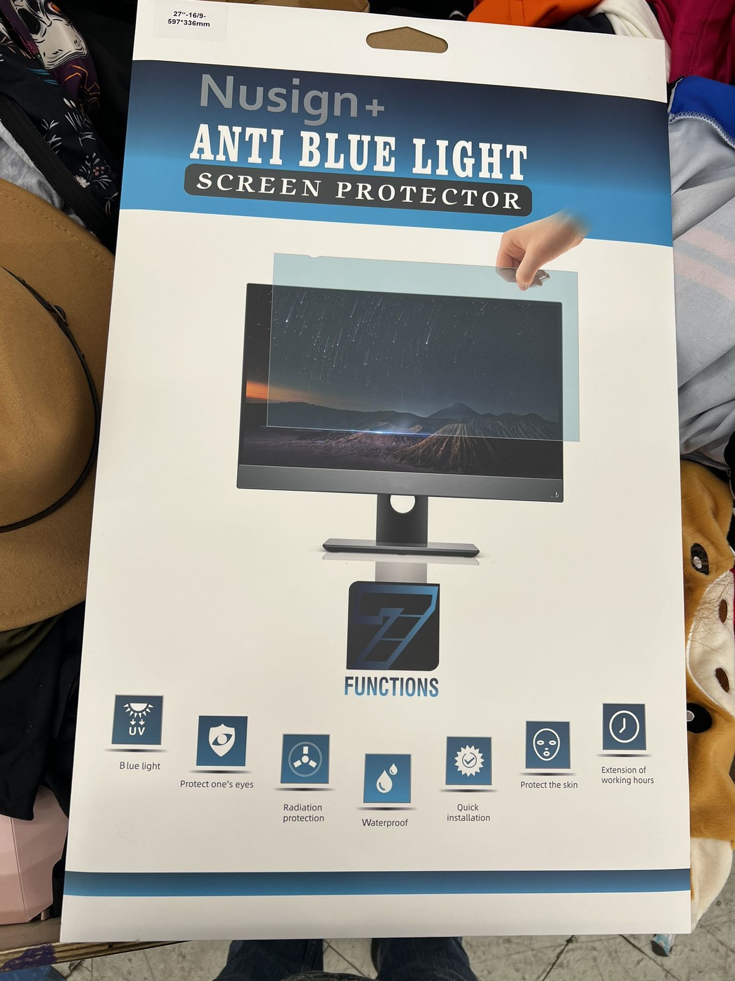 (2pack)Nusign+ 27” Anti Blue Light Monitor Screen Protector – Eye Strain Filter