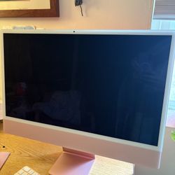 24" pink M1 Imac with 8 G with pink and white keyboard and mouse - like new !