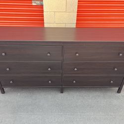 Dark Brown 6-Drawer Dresser