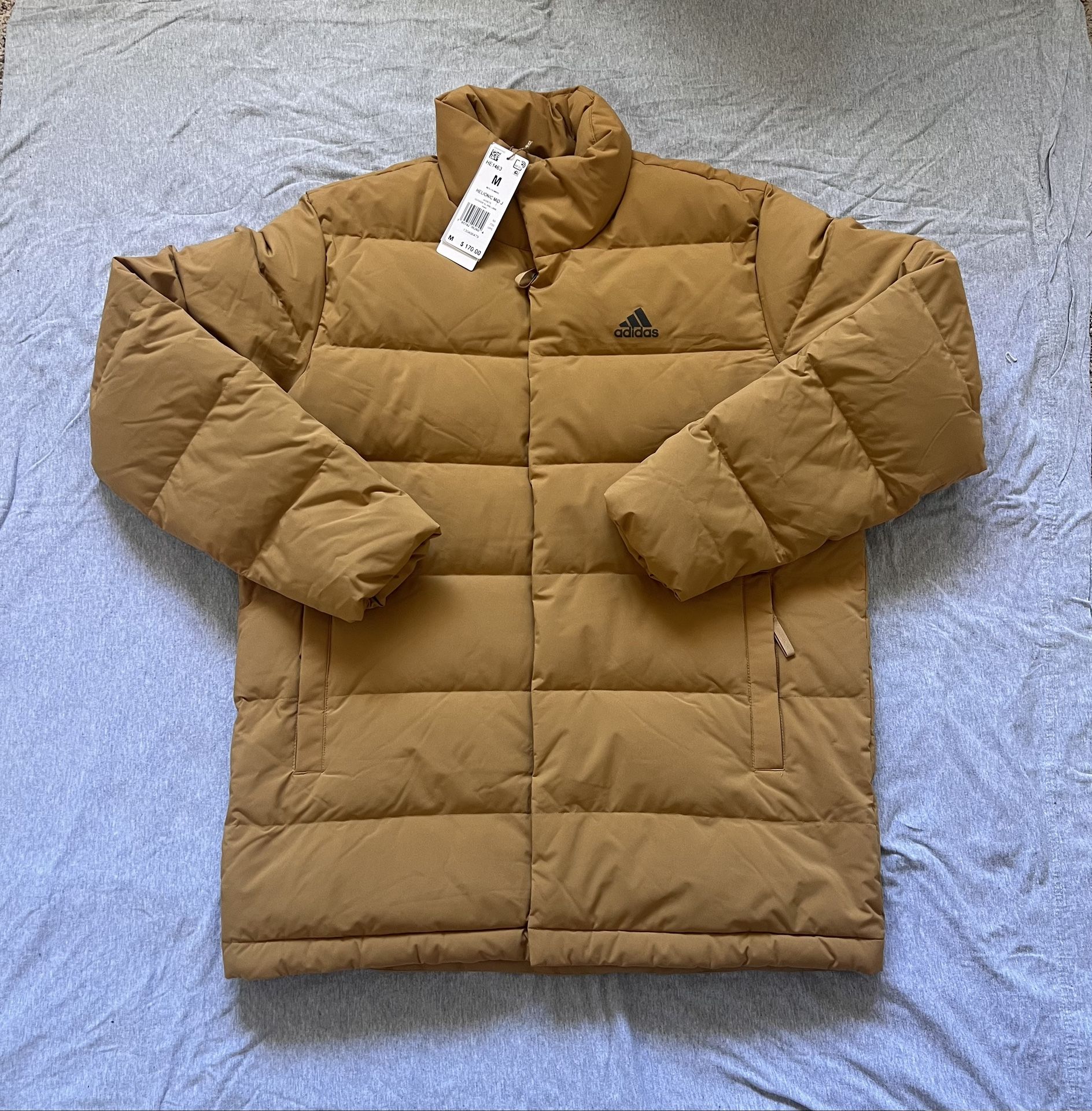 Adidas Helionic Mid-Length Men Down Jacket Mesa HE1463 Mens Size M