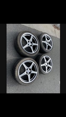 4 — 205/45r17 4x100 4x3.94 Stock Racinghart Miata Scion Xa Xb Honda Civic Fit Ia Corolla Echo Wheels Rims Good 90% Treads Tires!!!!!!!!!!