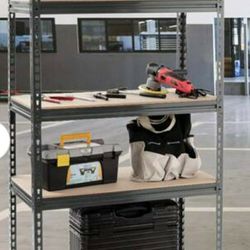 Garage Storage Steel Metal And Wood Shelving Unit