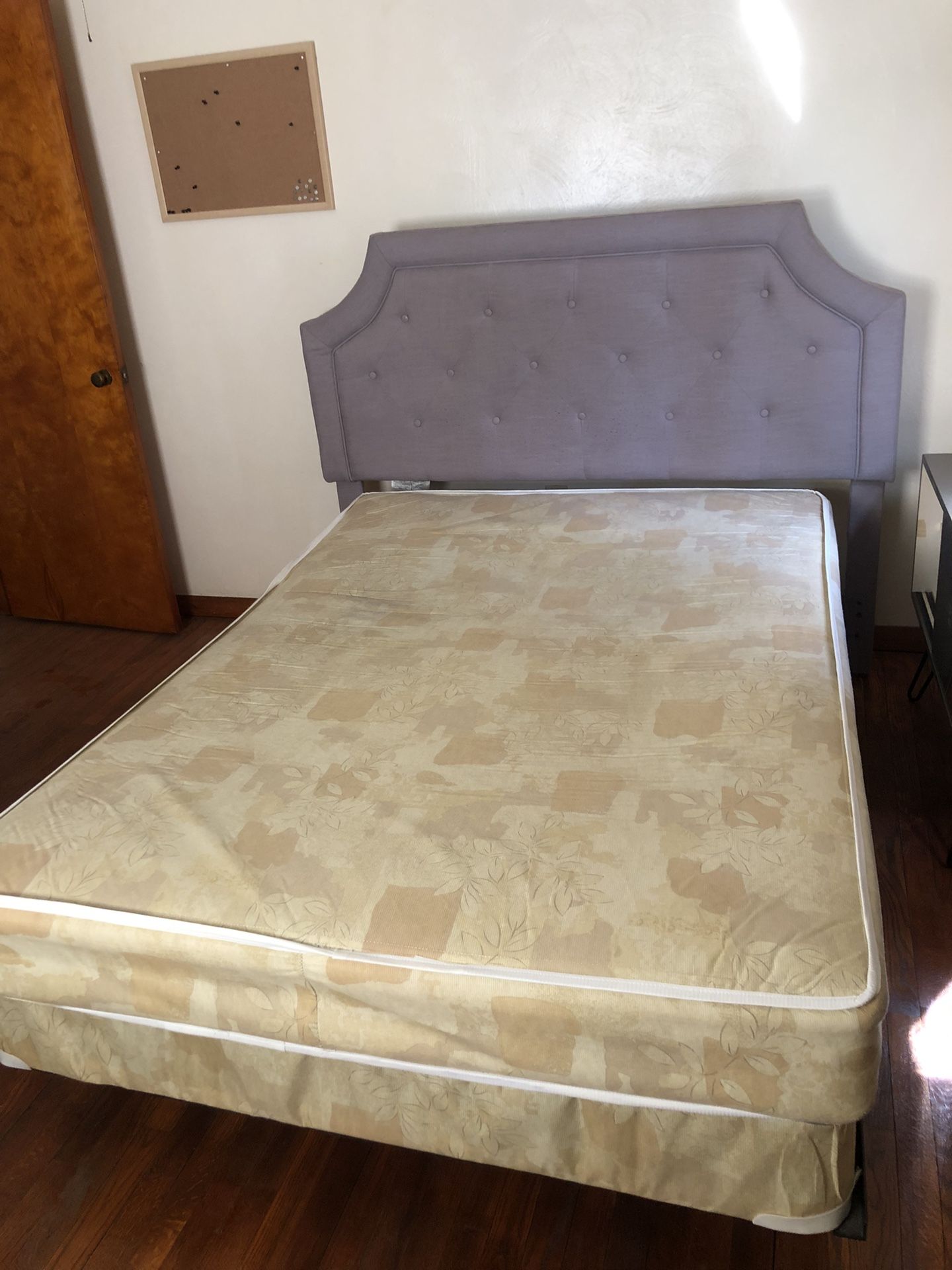 Double Bed, Mattress, Box Spring And Headboard 