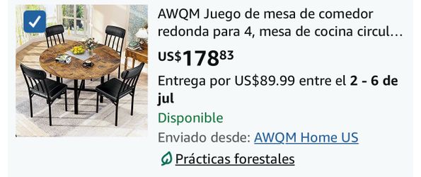 modern round dining set with 4 chairs