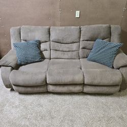 Free Delivery: 3 Seat Double Reclining Sofa Couch