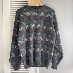 Vintage 90’s Adam Sloane Grandpa knit Sweater