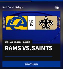 NFL Preseason Rams vs Saints Ticket -Aug 22, 2026