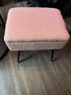 Pink Vanity Stool Chair With Storage