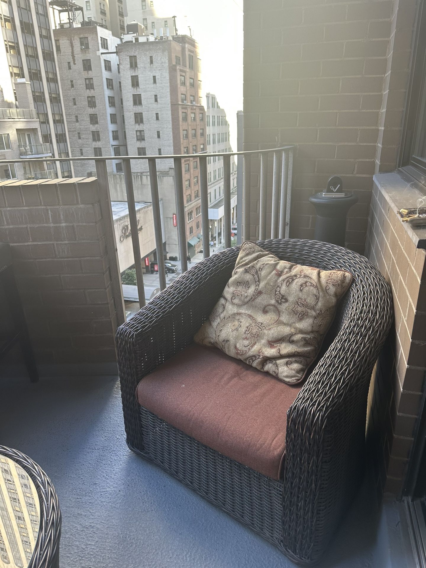 2 Outdoor Brown Bamboo Lounge Chairs For Sale