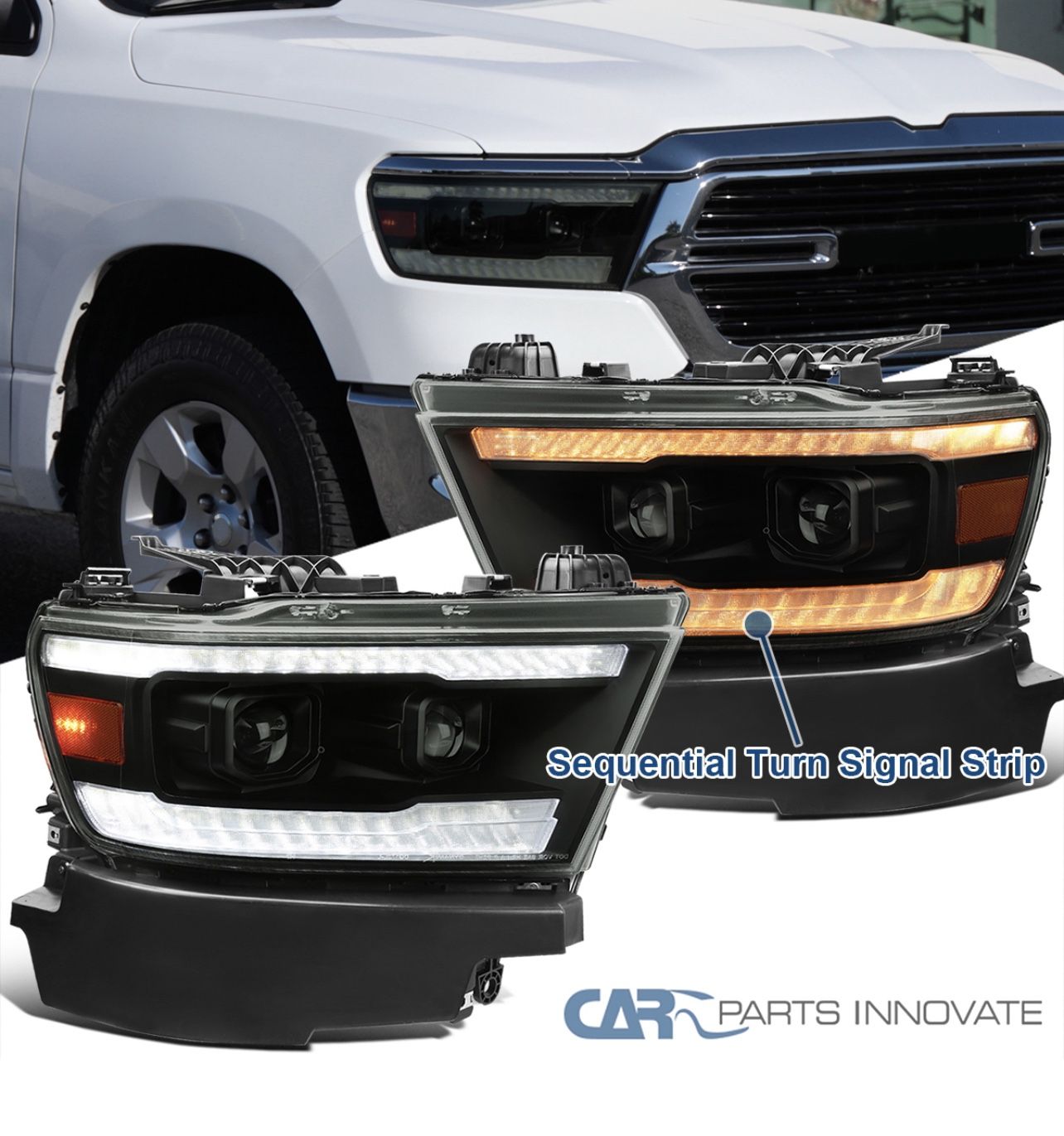 NEW……2019 TO 2023 DODGE RAM 1500 PROJECTOR HEADLIGHTS SWITCHBACK