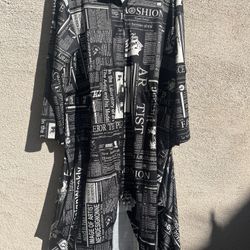 Women’s Weather Coat Newspaper Print