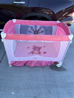 Baby Joy Portable Pink Playpen / Pack and Play (Foldable)