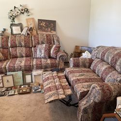 Lane Furniture Skirted Recliner Sofa & Chair