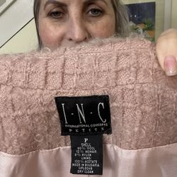 Pink Wool INC Petite Jacket with pink scarf