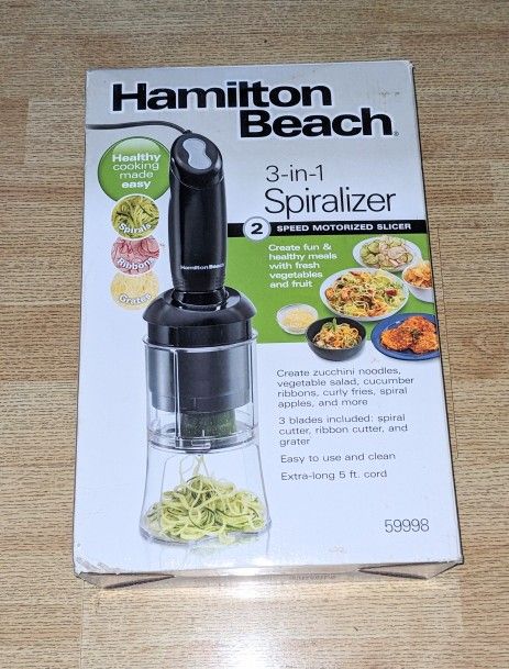 Hamilton Beach 3-in-1 Spiralizer Food Processor