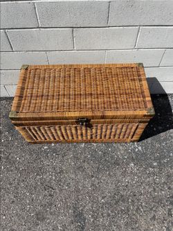 Large wicker storage chest