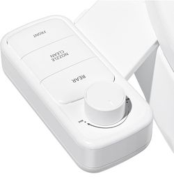 Ultra-Slim Bidet Attachment, Self-Cleaning Dual Nozzle (Feminine/Posterior Wash), Accessibility-Enhanced Large Buttons, Quick-Release, Non-Electric Fr