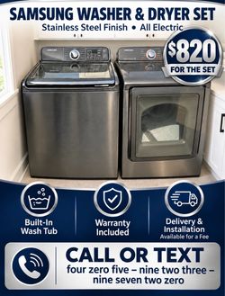 Samsung Stainless Steel Washer and Dryer
