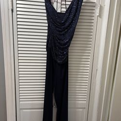 New. W Tags. Navy Sequin Jumpsuit  18w .  Soft Material. 