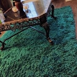 Teal Green Shag Rug