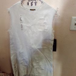 Shredded Dress White
