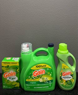 Gain Laundry Bundle – Detergent, Softener & Dryer Sheets