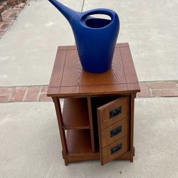 Oak Magazine Cabinet Table