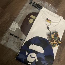 BAPE WHITE BLUE SHIRT