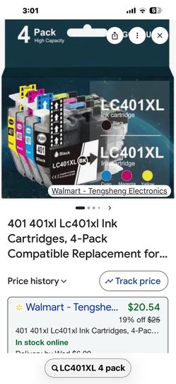 LC401 Ink Cartridges (4) NEW