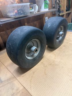 Two Front Lawnmower Tires & Wheels