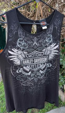 Harley-Davidson Rhinestone Eagle Tank Top – Women’s M – HT4323BLK